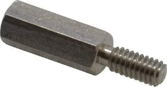 Electro Hardware - #8-32, 1" OAL, 1/4" Across Flats, Stainless Steel Hex Male/Female Circuit Board Standoffs - 7/16" Thread Depth, 5/8" Body Length, Bright Finish - Americas Industrial Supply