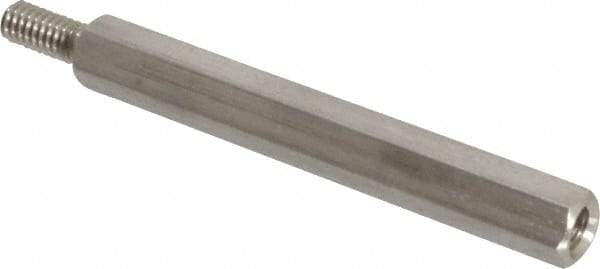 Electro Hardware - #8-32, 2-3/8" OAL, 1/4" Across Flats, Stainless Steel Hex Male/Female Circuit Board Standoffs - 7/16" Thread Depth, 2" Body Length, Bright Finish - Americas Industrial Supply