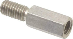 Electro Hardware - #10-32, 7/8" OAL, 1/4" Across Flats, Stainless Steel Hex Male/Female Circuit Board Standoffs - 1/2" Thread Depth, 1/2" Body Length, Bright Finish - Americas Industrial Supply