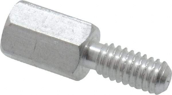 Electro Hardware - #8-32, 3/4" OAL, 1/4" Across Flats, Aluminum Hex Male/Female Circuit Board Standoffs - 7/16" Thread Depth, 3/8" Body Length, Bright Finish - Americas Industrial Supply