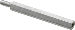 Electro Hardware - #8-32, 2-3/8" OAL, 1/4" Across Flats, Aluminum Hex Male/Female Circuit Board Standoffs - 7/16" Thread Depth, 2" Body Length, Bright Finish - Americas Industrial Supply