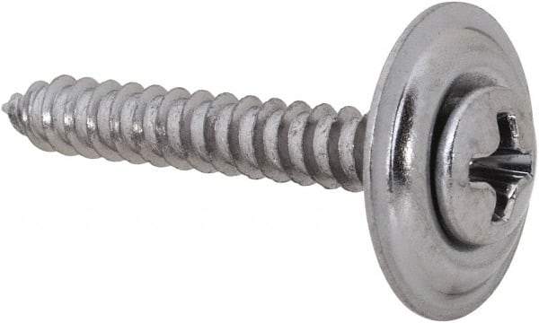 Value Collection - #6 Sems Oval Head Phillips Sheet Metal Screw - Steel, 1" OAL, Grade 2 - Americas Industrial Supply