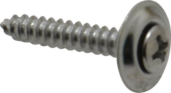 Value Collection - #8 Sems Oval Head Phillips Sheet Metal Screw - Steel, 1" OAL, Grade 2 - Americas Industrial Supply