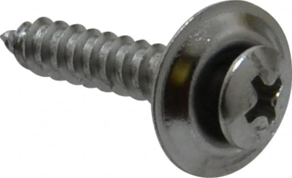 Value Collection - #10 Sems Oval Head Phillips Sheet Metal Screw - Steel, 1" OAL, Grade 2 - Americas Industrial Supply