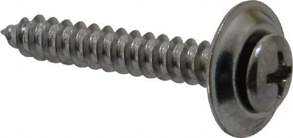Value Collection - #10 Sems Oval Head Phillips Sheet Metal Screw - Steel, 1-1/4" OAL, Grade 2 - Americas Industrial Supply