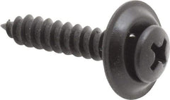 Value Collection - #10 Sems Oval Head Phillips Sheet Metal Screw - Steel, 1" OAL, Grade 2 - Americas Industrial Supply