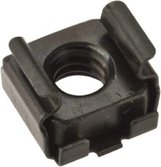 Value Collection - 1/4-20 Screw, 0.064 to 0.105" Thick, Spring Steel Cage Nut - 3/8" Center Edge, Black Phosphate Finish - Americas Industrial Supply