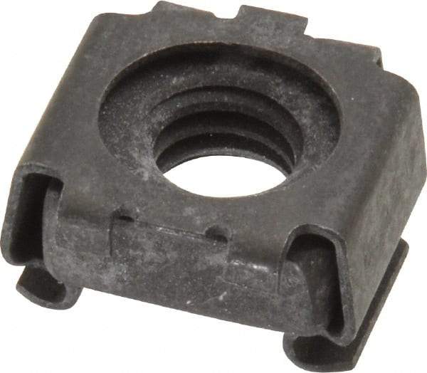 Value Collection - 5/16-18 Screw, 0.023 to 1/16" Thick, Spring Steel Cage Nut - 1/2" Center Edge, Black Phosphate Finish - Americas Industrial Supply