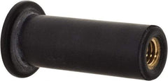 Au-Ve-Co Products - #10-32, 0.562" Diam x 0.051" Thick Flange, Rubber Insulated Rivet Nut - UNF Thread, Neoprene, 1" Long x 3/8" Body Diam, 1.051" OAL - Americas Industrial Supply