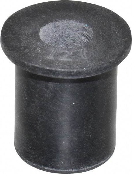 Au-Ve-Co Products - M6x1.00, 0.63" Diam x 0.051" Thick Flange, Rubber Insulated Rivet Nut - Metric Coarse Thread, Neoprene, 0.579" Long x 1/2" Body Diam, 0.63" OAL - Americas Industrial Supply