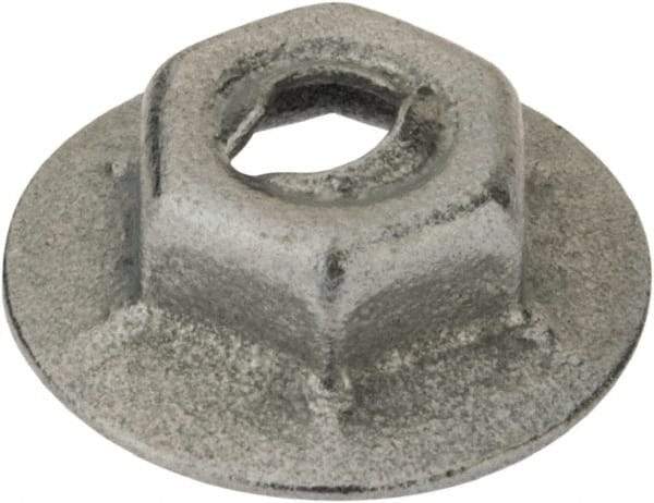 Value Collection - 1/8" Hole Diam, 17/32" OD, 5/16" Width Across Flats Washer Lock Nut - Zinc-Plated Spring Steel, For Use with Non Threaded Fasteners - Americas Industrial Supply