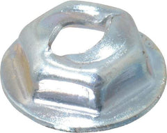 Value Collection - 1/8" Hole Diam, 7/16" OD, 5/16" Width Across Flats Washer Lock Nut - Zinc-Plated Spring Steel, For Use with Non Threaded Fasteners - Americas Industrial Supply