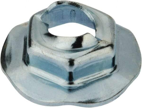 Value Collection - 6.3" Hole Diam, 18mm OD, 11mm Width Across Flats Washer Lock Nut - Zinc-Plated Spring Steel, For Use with Non Threaded Fasteners - Americas Industrial Supply