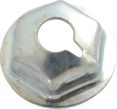 Au-Ve-Co Products - #10-24, 1/2" OD, 3/8" Width Across Flats Washer Lock Nut - Zinc-Plated Spring Steel, For Use with Threaded Fasteners - Americas Industrial Supply