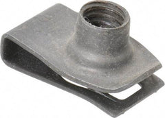 Au-Ve-Co Products - 5/16-18 Screw, 0.025 to 0.15" Thick, Spring Steel Extruded Tapped Hole U Nut - 9/16" Center Edge, Black Phosphate Finish - Americas Industrial Supply