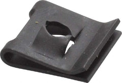 Value Collection - #8 Screw, 0.025 to 0.04" Thick, Spring Steel Standard U Nut - 1/4" Center Edge, Black Phosphate Finish - Americas Industrial Supply