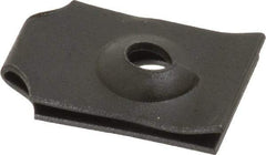 Value Collection - #10 Screw, 0.03 to 0.037" Thick, Spring Steel Standard U Nut - 3/8" Center Edge, Black Phosphate Finish - Americas Industrial Supply