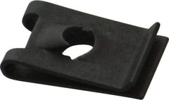 Value Collection - #10 Screw, 0.025 to 0.064" Thick, Spring Steel Standard U Nut - 3/8" Center Edge, Black Phosphate Finish - Americas Industrial Supply