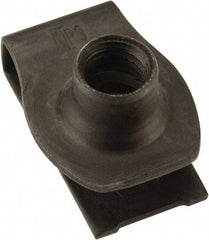 Au-Ve-Co Products - M10x1.50 Screw, 1 to 6mm Thick, Spring Steel Extruded Tapped Hole U Nut - 3/4" Center Edge, Black Phosphate Finish - Americas Industrial Supply