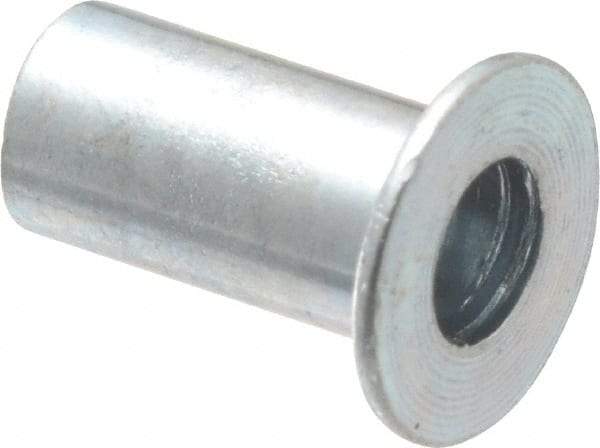 Value Collection - #8-32, 0.01 to 0.08" Grip, #2, Steel Standard Rivet Nut - Flat Head - Americas Industrial Supply