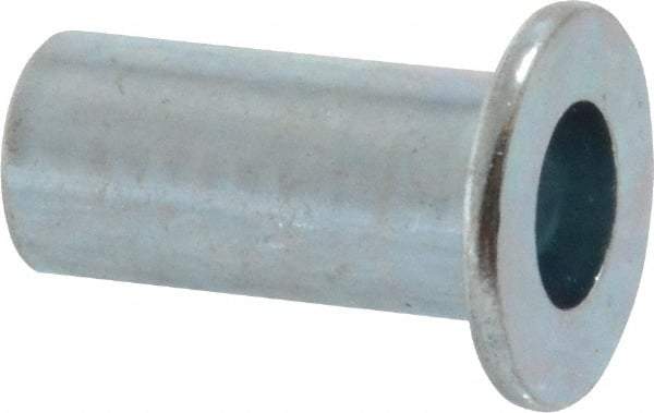 Value Collection - #10-24, 0.01 to 0.08" Grip, Steel Standard Rivet Nut - Drill Size Letter F, Flat Head - Americas Industrial Supply