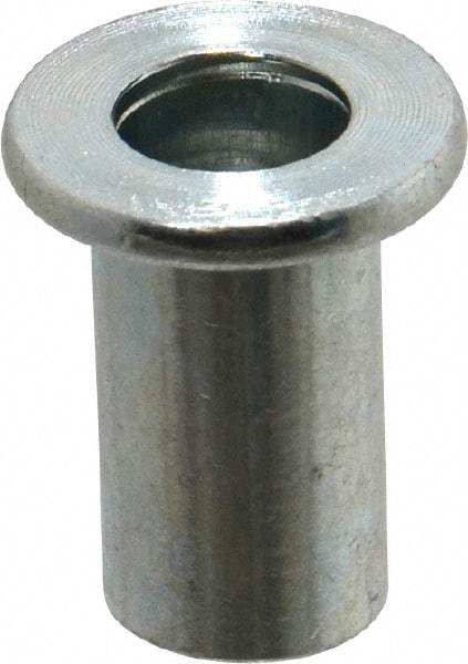 Value Collection - 3/8-16, 0.03 to 0.115" Grip, 1/2" Drill, Steel Standard Rivet Nut - Flat Head - Americas Industrial Supply