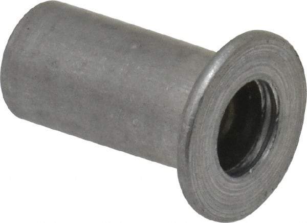 Value Collection - #8-32, 0.01 to 0.08" Grip, #2, Aluminum Standard Rivet Nut - Flat Head - Americas Industrial Supply