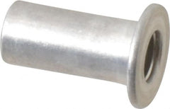 Value Collection - #10-24, 0.01 to 0.08" Grip, Aluminum Standard Rivet Nut - Drill Size Letter F, Flat Head - Americas Industrial Supply