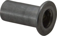 Value Collection - #10-32, 0.01 to 0.08" Grip, Aluminum Standard Rivet Nut - Drill Size Letter F, Flat Head - Americas Industrial Supply