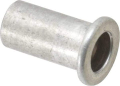 Value Collection - 1/4-20, 0.02 to 0.08" Grip, Aluminum Standard Rivet Nut - Drill Size Letter R, Flat Head - Americas Industrial Supply