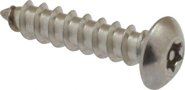 Value Collection - #8 Button Head Torx Sheet Metal Screw - Stainless Steel, 3/4" Length Under Head, Grade 18-8, T15 Drive - Americas Industrial Supply