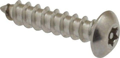 Value Collection - #8 Button Head Torx Sheet Metal Screw - Stainless Steel, 3/4" Length Under Head, Grade 18-8, T15 Drive - Americas Industrial Supply