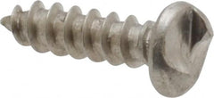 Made in USA - #6 Round Head Slotted Sheet Metal Screw - Stainless Steel, 1/2" Length Under Head, Grade 18-8 - Americas Industrial Supply