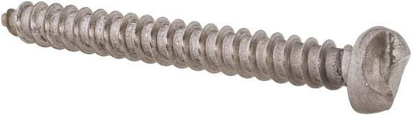 Made in USA - #8 Round Head Slotted Sheet Metal Screw - Stainless Steel, 1-1/2" Length Under Head, Grade 18-8 - Americas Industrial Supply