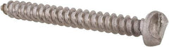 Made in USA - #8 Round Head Slotted Sheet Metal Screw - Stainless Steel, 1-1/2" Length Under Head, Grade 18-8 - Americas Industrial Supply