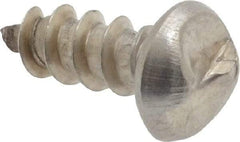 Made in USA - #10 Round Head Slotted Sheet Metal Screw - Stainless Steel, 1/2" Length Under Head, Grade 18-8 - Americas Industrial Supply