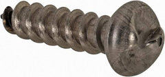 Made in USA - #10 Round Head Slotted Sheet Metal Screw - Stainless Steel, 3/4" Length Under Head, Grade 18-8 - Americas Industrial Supply