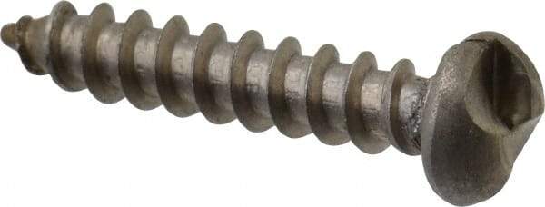 Made in USA - #10 Round Head Slotted Sheet Metal Screw - Stainless Steel, 1" Length Under Head, Grade 18-8 - Americas Industrial Supply