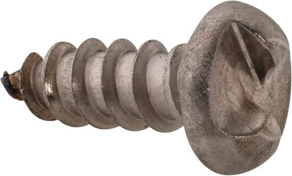 Made in USA - #14 Round Head Slotted Sheet Metal Screw - Stainless Steel, 3/4" Length Under Head, Grade 18-8 - Americas Industrial Supply