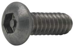 Made in USA - #10-24 UNC Pin In Hex Socket Drive, Button Screw - Grade 18-8 Stainless Steel, Uncoated, 3/8" Length Under Head - Americas Industrial Supply