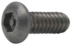 Made in USA - #10-24 UNC Pin In Hex Socket Drive, Button Screw - Grade 18-8 Stainless Steel, Uncoated, 3/8" Length Under Head - Americas Industrial Supply