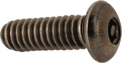 Made in USA - 1/4-20 UNC Pin In Hex Socket Drive, Button Screw - Grade 18-8 Stainless Steel, Uncoated, 3/4" Length Under Head - Americas Industrial Supply