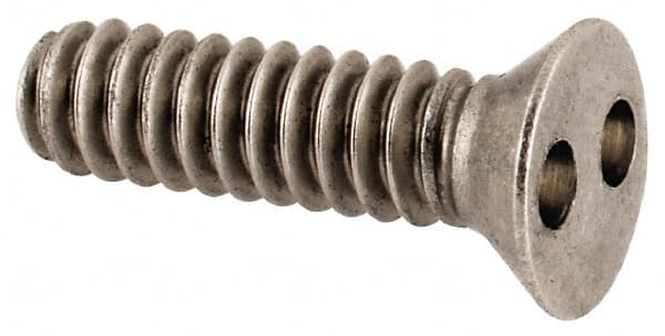 Made in USA - #6-32 UNC, 1/2" OAL Spanner Drive Machine Screw - Flat Head, Grade 18-8 Stainless Steel, Uncoated, Without Washer - Americas Industrial Supply