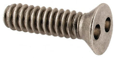 Made in USA - #6-32 UNC, 1/2" OAL Spanner Drive Machine Screw - Flat Head, Grade 18-8 Stainless Steel, Uncoated, Without Washer - Americas Industrial Supply