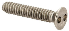 Made in USA - #6-32 UNC, 3/4" OAL Spanner Drive Machine Screw - Flat Head, Grade 18-8 Stainless Steel, Uncoated, Without Washer - Americas Industrial Supply