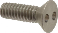 Made in USA - #8-32 UNC, 1/2" OAL Spanner Drive Machine Screw - Flat Head, Grade 18-8 Stainless Steel, Uncoated, Without Washer - Americas Industrial Supply