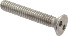 Made in USA - #8-32 UNC, 1" OAL Spanner Drive Machine Screw - Flat Head, Grade 18-8 Stainless Steel, Uncoated, Without Washer - Americas Industrial Supply