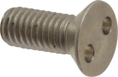 Made in USA - #10-32 UNF, 1/2" OAL Spanner Drive Machine Screw - Flat Head, Grade 18-8 Stainless Steel, Uncoated, Without Washer - Americas Industrial Supply