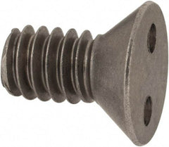 Made in USA - 1/4-20 UNC, 1/2" OAL Spanner Drive Machine Screw - Flat Head, Grade 18-8 Stainless Steel, Uncoated, Without Washer - Americas Industrial Supply