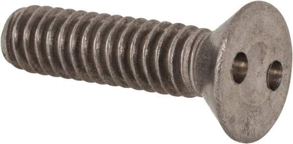 Made in USA - 1/4-20 UNC, 1" OAL Spanner Drive Machine Screw - Flat Head, Grade 18-8 Stainless Steel, Uncoated, Without Washer - Americas Industrial Supply